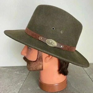 DORFMAN PACIFIC 100% Wool Cocoa Brown Fedora Size M
